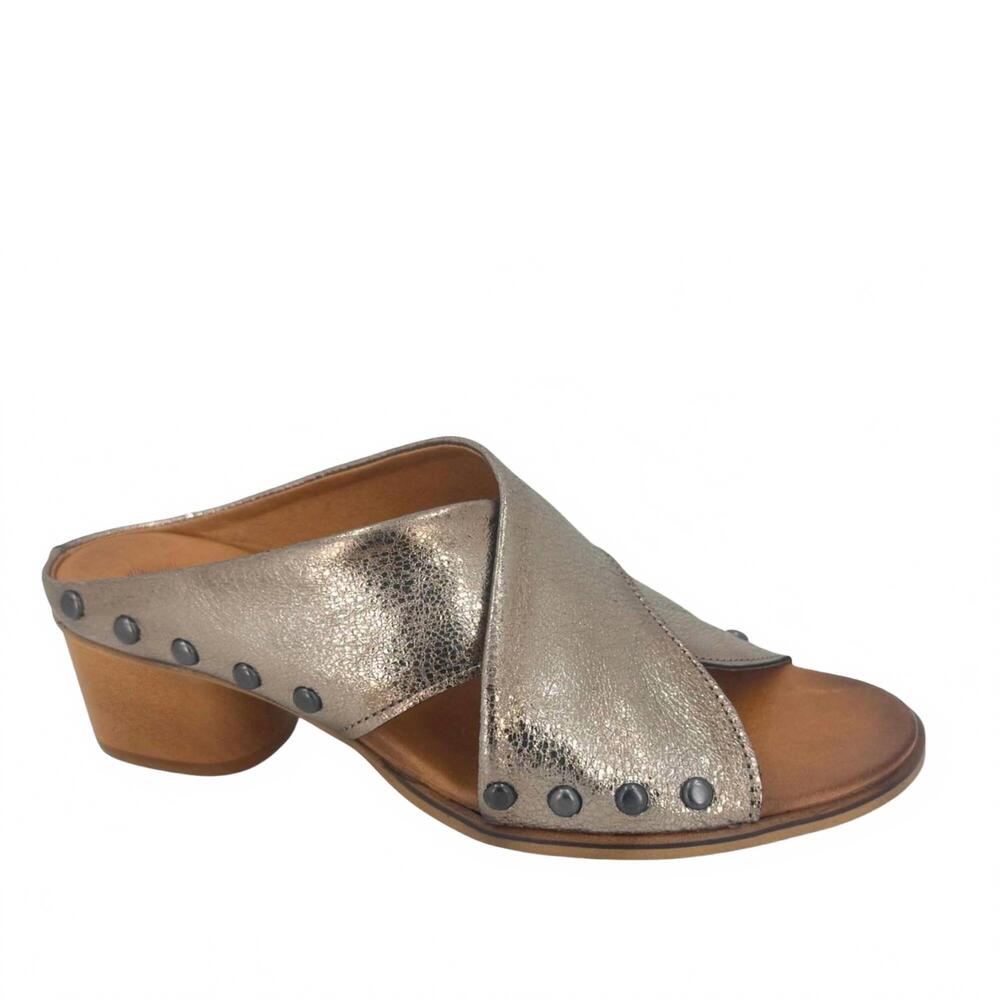 NEW ERIC MICHAEL women's hila sandal in pewter